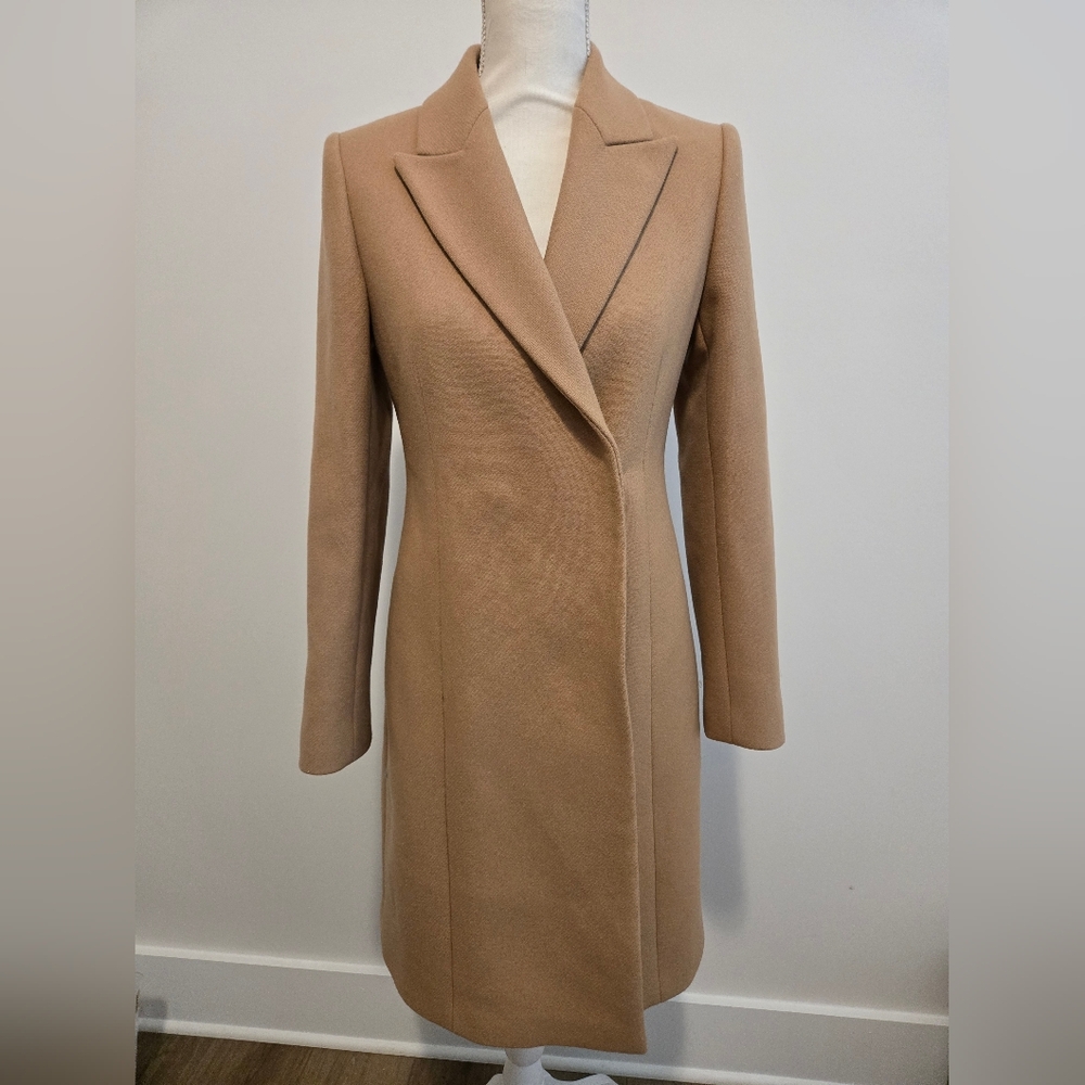 Reiss Classic Tan Evie Wool Short Coat US Size 2